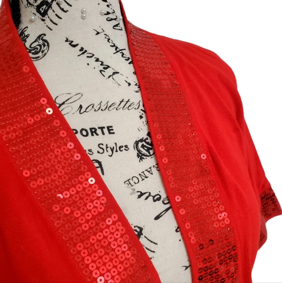 Ronni Nicole Cropped Shortsleeve Sequin Cardigan (BY10) - Picture 5 of 6